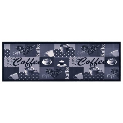 Alfombra de cocina lavable Coffee azul 60x300 cm