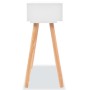 Mesa consola de madera maciza de pino blanca 80x30x72 cm