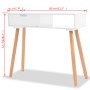 Mesa consola de madera maciza de pino blanca 80x30x72 cm