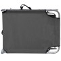 Tumbona plegable con toldo de acero gris