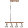 Lámpara de techo industrial madera de mango plateado E27