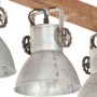 Lámpara de techo industrial madera de mango plateado E27