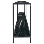 Mesa de consola vidrio templado negro 180x35x75,5 cm