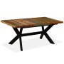 Mesa de comedor madera maciza reciclada y acero cruzado 180 cm