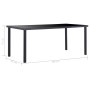 Mesa de comedor de vidrio templado negro 180x90x75 cm