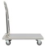 Carro portaequipajes acero inoxidable plateado 82x53x86 cm