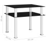 Mesa auxiliar vidrio templado negra 45x50x45 cm