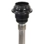 Lámpara de trípode madera maciza de teca marrón y blanco 141 cm