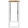 Mesa consola acero inoxidable y madera maciza acacia plateada