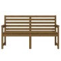 Banco de jardín madera maciza pino marrón miel 159,5x48x91,5 cm