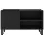Mueble de discos madera de ingeniería negro 85x38x48 cm
