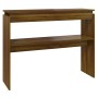 Mesa consola madera contrachapada roble marrón 102x30x80 cm