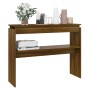 Mesa consola madera contrachapada roble marrón 102x30x80 cm