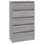 Cajonera de madera contrachapada gris Sonoma 60x36x103 cm