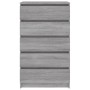 Cajonera de madera contrachapada gris Sonoma 60x36x103 cm