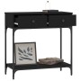 Mesa consola madera de ingeniería negro 75x34,5x75 cm