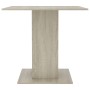 Mesa de comedor de madera contrachapada color roble 80x80x75 cm