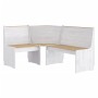 Banco de esquina REINE madera maciza pino marrón blanco 151 cm