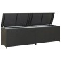Caja de almacenaje de jardín ratán sintético negro 200x50x60 cm