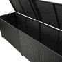 Caja de almacenaje de jardín ratán sintético negro 200x50x60 cm