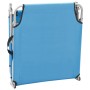 Tumbona plegable de acero y tela azul turquesa