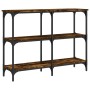 Mesa consola madera de ingeniería roble ahumado 100x29x75 cm