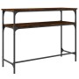 Mesa consola madera de ingeniería roble ahumado 100x35,5x75 cm
