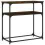 Mesa consola madera de ingeniería roble ahumado 75x35,5x75 cm