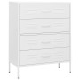 Armario de cajones de acero blanco 80x35x101,5 cm