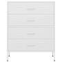 Armario de cajones de acero blanco 80x35x101,5 cm