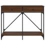Mesa consola madera de ingeniería marrón roble 100x39x78,5 cm