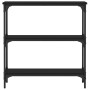 Mesa consola madera de ingeniería negra 75x22,5x75 cm