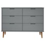 Mesita de noche MOLDE madera maciza de pino gris 113x40x80 cm