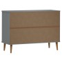 Mesita de noche MOLDE madera maciza de pino gris 113x40x80 cm