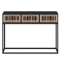 Mesa consola hierro y madera contrachapada negro 105x30x75 cm