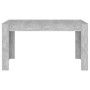 Mesa de comedor contrachapada gris hormigón 140x74,5x76 cm