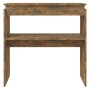 Mesa consola madera contrachapada roble ahumado 80x30x80 cm