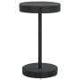 Mesa de jardín de ratán sintético negro 60,5x106 cm