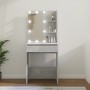 Tocador con LED color gris hormigón 60x40x140 cm