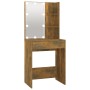 Tocador con LED color roble ahumado 60x40x140 cm