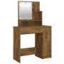 Juego de tocador con LED madera contrachapada roble ahumado