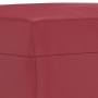 Reposapiés de cuero sintético rojo tinto 60x50x41 cm