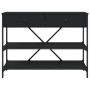 Mesa consola con cajones y estantes madera de ingeniería negro