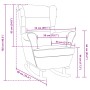 Silla mecedora patas de madera de caucho terciopelo gris claro