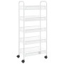 Carrito de cocina 5 niveles hierro blanco 46x26x105 cm