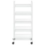 Carrito de cocina 5 niveles hierro blanco 46x26x105 cm