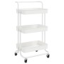 Carrito de cocina 3 niveles hierro y ABS blanco 42x35x85 cm