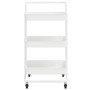 Carrito de cocina 3 niveles hierro y ABS blanco 42x35x85 cm