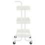 Carrito de cocina 3 niveles hierro y ABS blanco 42x35x85 cm