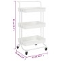 Carrito de cocina 3 niveles hierro y ABS blanco 42x35x85 cm